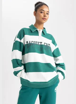 Button Detail Sweatshirt 