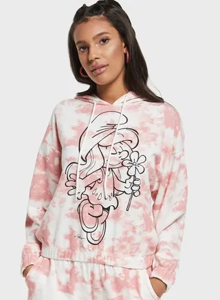 Printed Graphic Detail Hoodie 
