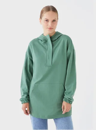 Pocket Detail Oversized Hooded Cardigan 