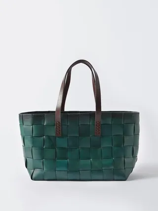 Japan Woven-leather Box Tote Bag