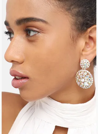 Gold Plated Party Designer Stone Drop Earring For Women
