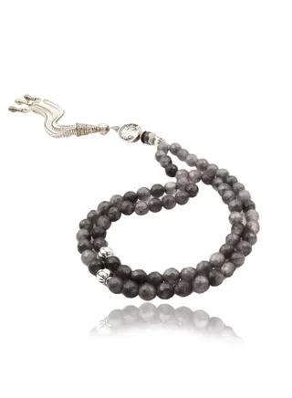 Brazilian agate rosary features small and elegant gray agate beads that combine the beauty of agate with a unique design 