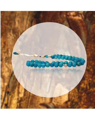 Rosary for male, Brazilian agate, with attractive shades of color and unique formations, combining the beauty of Brazilian agate and the elegance of light blue. 