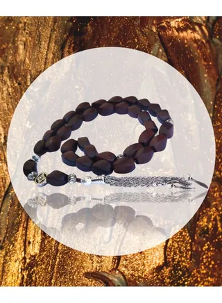High quality brown African wooden rosary, featuring a simple and elegant design. 