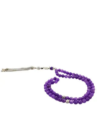 A distinctive and unique agate rosary with 66 beads, an elegant and beautiful purple color 