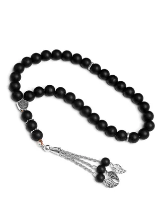 Muslim Prayer Beads Bracelet Black Frosted Crystal 33 Like Beads TASBIH 