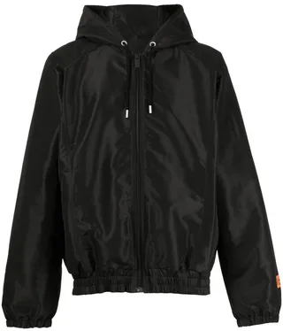 Satin-Finished Zipped Bomber Jacket