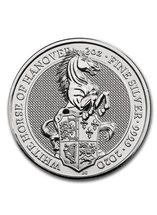 Queen's White Horse Silver 2 oz Coin 