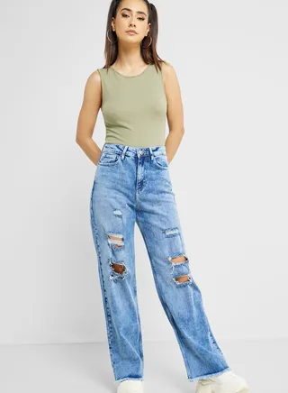 High Waist Wide Leg Jeans 