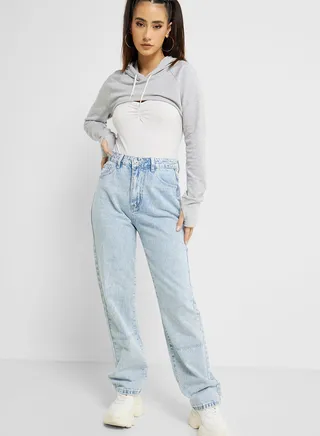 High Waist Straight Jeans