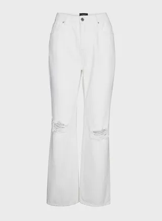 Distressed Straight Jeans 