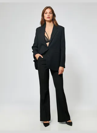 Flare Leg Trousers Pocket