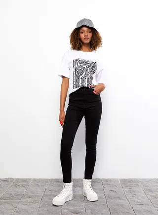 High Waist Super Skinny Fit Straight Pocket Detailed Women's Rodeo Jeans 
