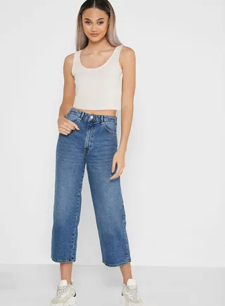 High Waist Straight Jeans 