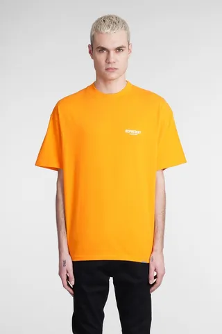 T-shirt In Orange Cotton