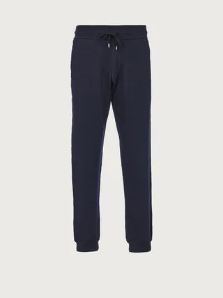 Ferragamo Men Sporty trousers with nubuck details Blue