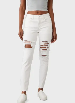 High Waist Ripped Jeans 