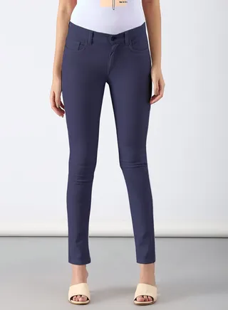 Casual Slim Fit Jeans Dark Blue 