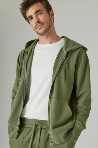 Sueded Terry Zip Hoodie
