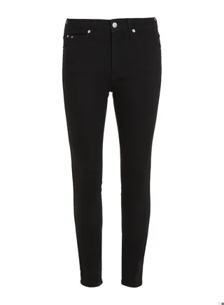 Women's Skinny-Cut Denim Trousers, Black 