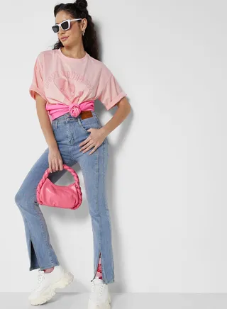 Urban Minx Slit Hem Jeans 