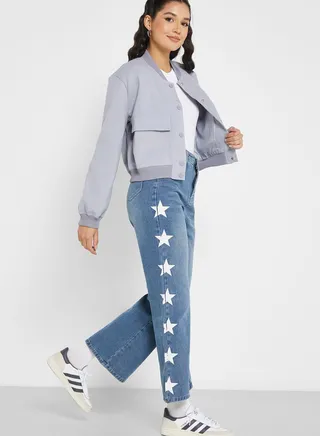 Star Panel Mom Fit Jeans