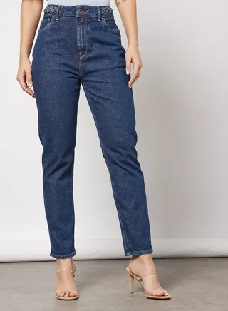 Violet High Braid Relaxed Fit Jeans Blue 