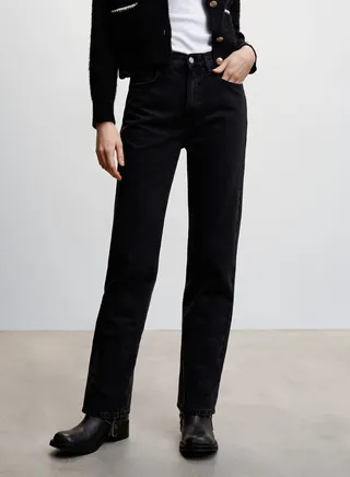 High Waist Straight Jeans 
