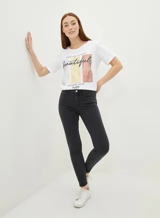 Normal Waist Extra Slim Fit Rodeo Jeans With Pocket Detail Grey Rodeo 