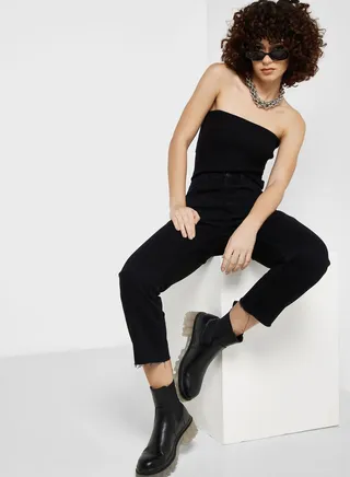 High Waist Straight Jeans 