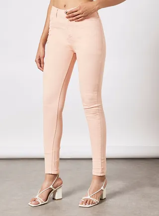 Casual Slim Fit Jeans Light Pink 