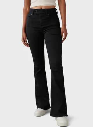 High Waist Straight Fit  Flared Jeans 