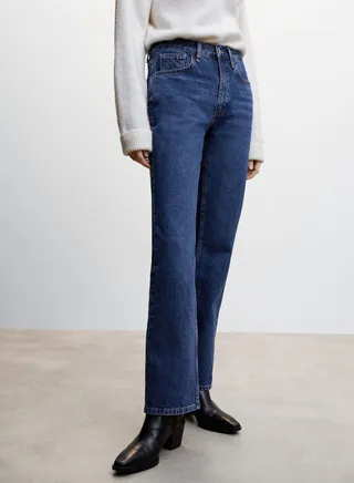 High Waist Straight Jeans 