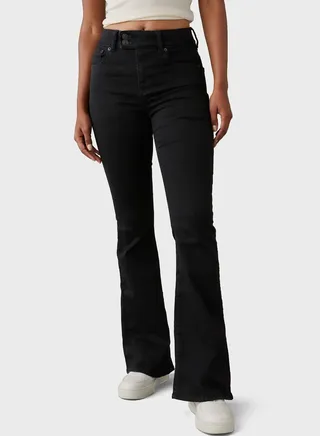 High Waist Straight Fit  Flared Jeans 