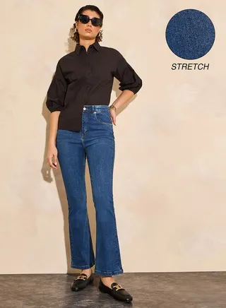 High Rise Mini Boot Ankle Length Jeans 