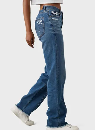 Ripped Straigh Fit Jeans 