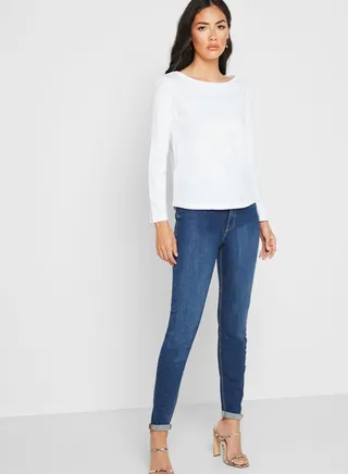 Mid Wash Mom Jeans 