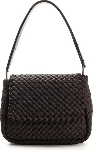Bottega Veneta Cobble Intrecciato Foldover Top Shoulder Bag