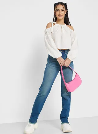 Straight Jeans With Vents 