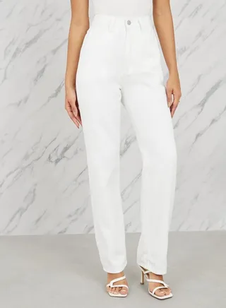 High Rise Straight Fit Ankle Length Jeans 