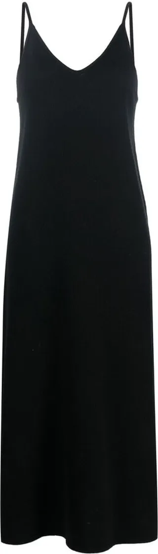 V-neck cashmere midi dress