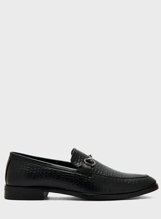 Croc Print Formal Slip Ons
