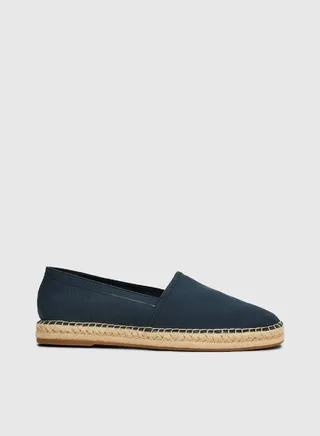 Men's Canvas Espadrilles -  recycled blend cotton canvas upper , Blue 