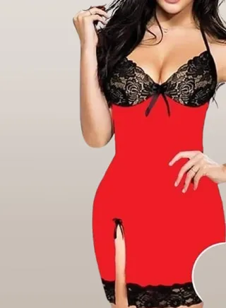 Soft, short women's lingerie, in addition to lace with a small opening 