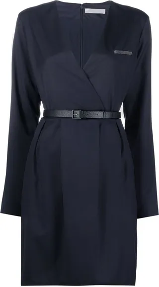 Belted Wrap Merino Dress