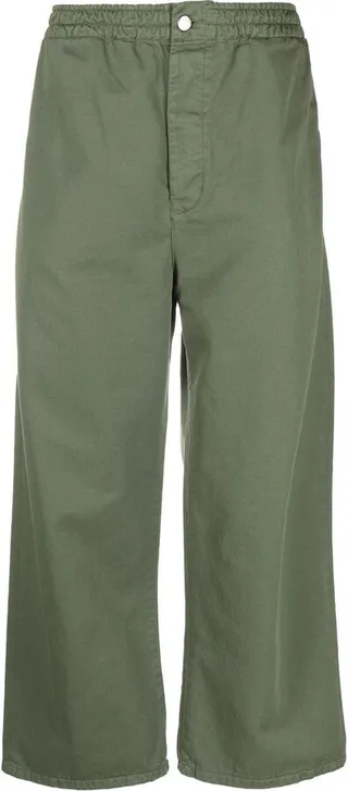 Kobe elasticated waistband wide-leg trousers