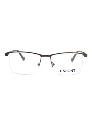 Men's Metal Eyeglass Rectangular Semi-Rimless Frame 