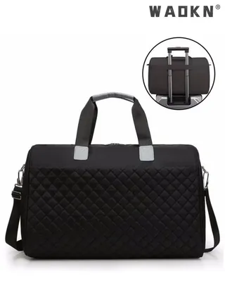 Sports Gym Bag, Travel Weekend Duffle Bag Large Capacity Lightweight Waterproof Oxford Fabric Multipurpose Shoulder Luggage Bag for Fitness Sports Training Trip Carry Bags for Unisex Black 