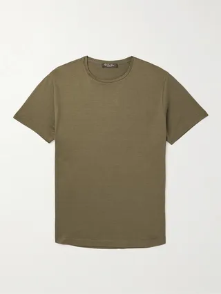 Slim-Fit Silk and Cotton-Blend Jersey T-Shirt