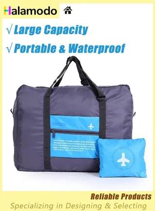 Large Capacity Travel Duffel Bag,  Foldable Travel Bag, Waterproof Duffel Bag, Carry Luggage Bags with Fixed Strap, Sports Bag, Storage Bags, for Women Men Travel Gym, Green 